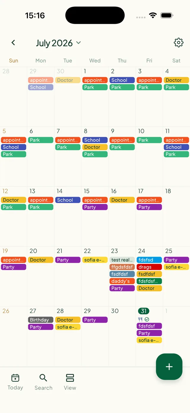 Daili month calendar