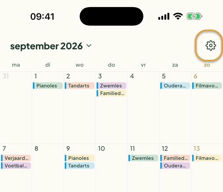Het onderdeel Telefoonagenda's in de agenda-instellingen